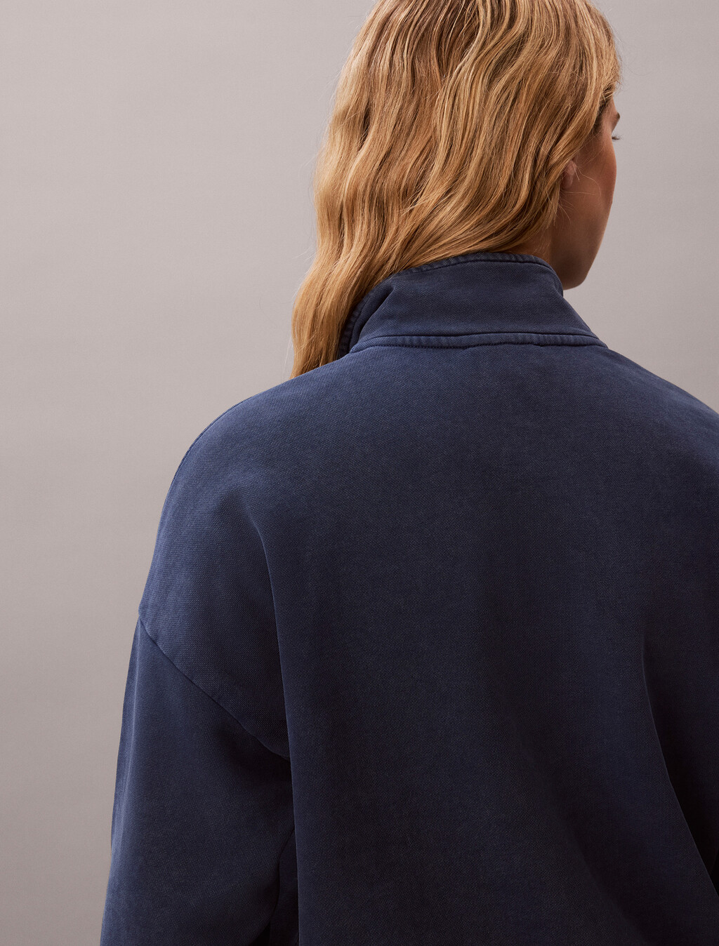 Relaxed Quarter Zip Sweatshirt, Estate Blue, hi-res