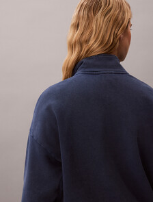Relaxed Quarter Zip Sweatshirt, Estate Blue, hi-res