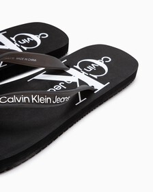 MONOGRAM FLIP FLOPS, Black, hi-res