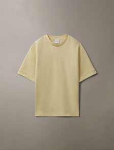 Combed Lightweight Interlock Cotton Crewneck T-Shirt, Reed Yellow, hi-res