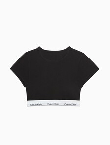 Icon Cotton T-Shirt Bralette, Black, hi-res