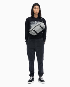 White Noise Logo Long Sleeve Tee, Ck Black, hi-res