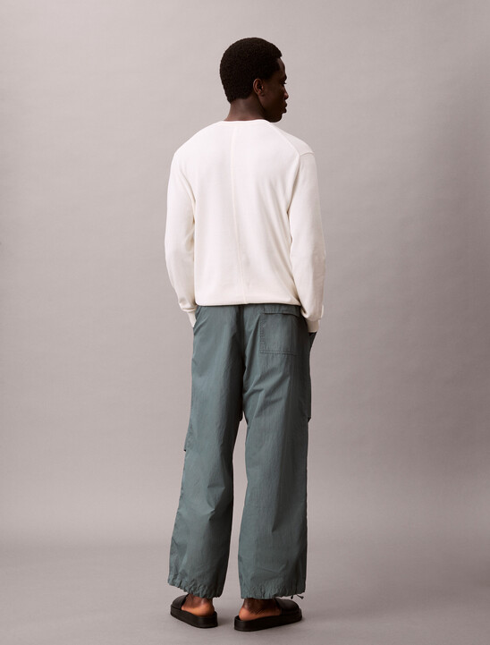 Cotton Nylon Drawstring Parachute Pant