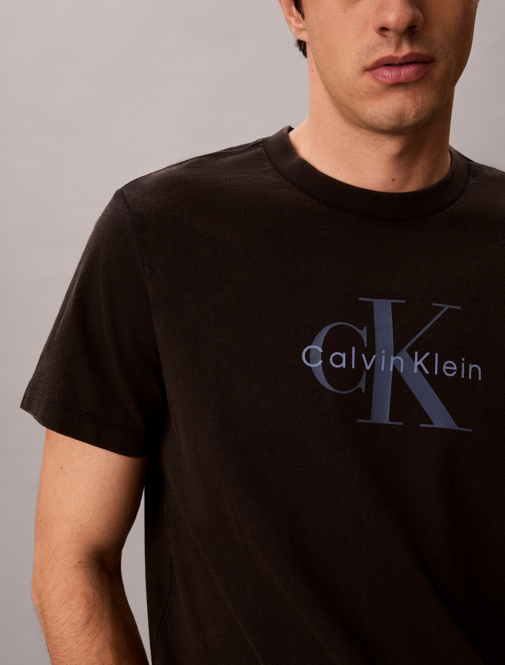 Washed Cotton Monogram T-shirt, Black, hi-res