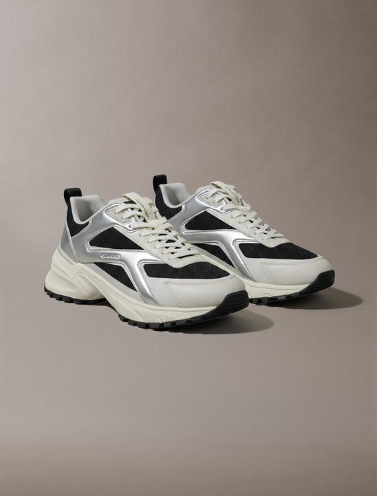 Knit and Metallic Runner Trainers