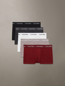 Cotton Stretch Low Rise Trunk 5 Pack, Black/Charcoal Heather/Syrah/White/Sand Trap, hi-res