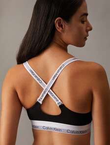 Icon Cotton Lightly Lined Bralette, Black, hi-res