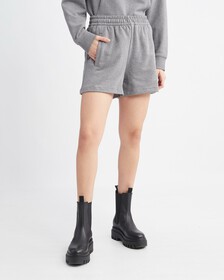 STANDARDS HIGH WAIST SWEATSHORTS, Medium Grey Htr, hi-res