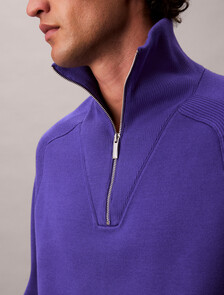 Tech Knit Quarter Zip Sweater, Purple Craze, hi-res