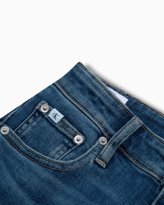 Italian Denim High Rise Slim Straight Jeans
