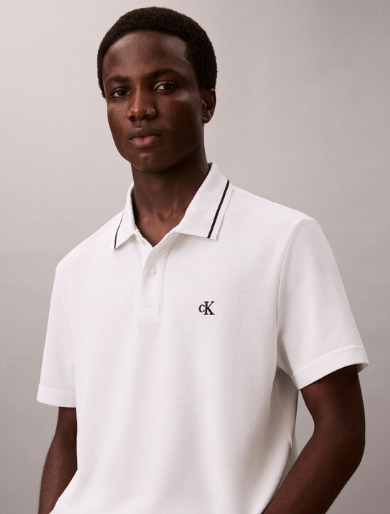 Monogram Pique Tipped Polo