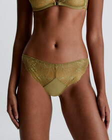 Lace Bikini Briefs, Dusky Green, hi-res
