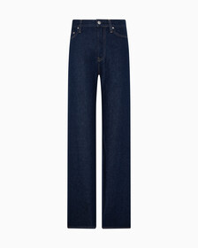 Linen Wide Leg Jeans, Denim Rinse, hi-res