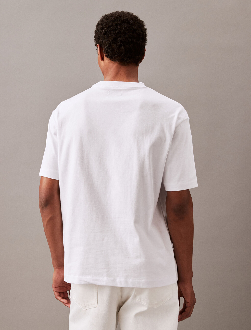 Calvin Logo Crew Neck Tee, Brilliant White, hi-res