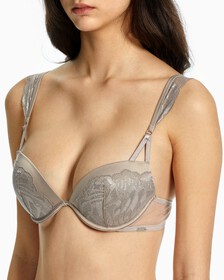 CK Black Bridal Push Up Plunge Bra, Satellite, hi-res