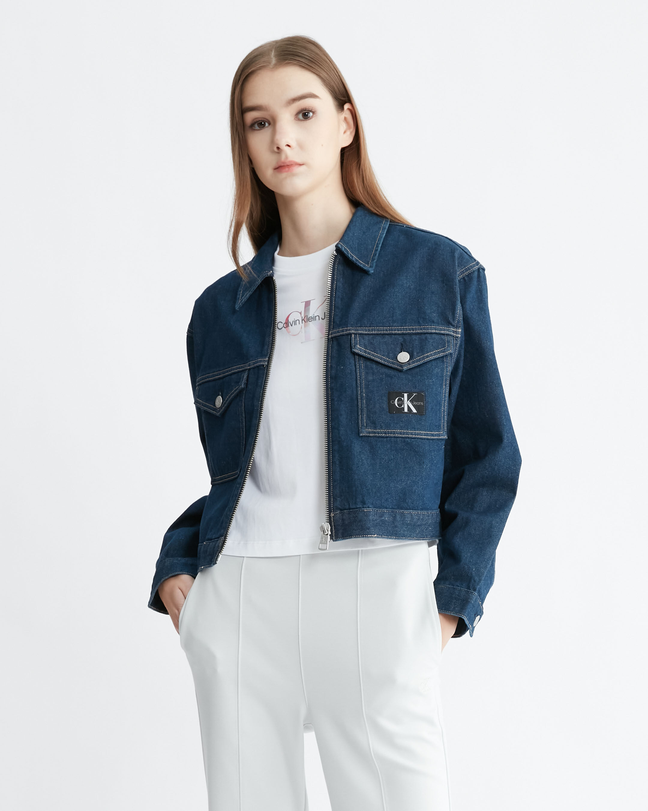 Zip trucker jacket deals