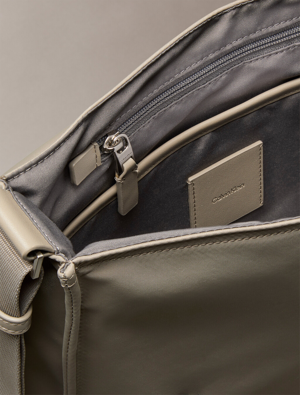 Matte Nylon Messenger Bag, Desert Taupe, hi-res