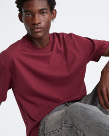 Calvin Logo Crew Neck Tee, Tawny Port, hi-res