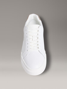 Leather Durable Traction NYC Trainers, Bright White/Desert Taupe, hi-res