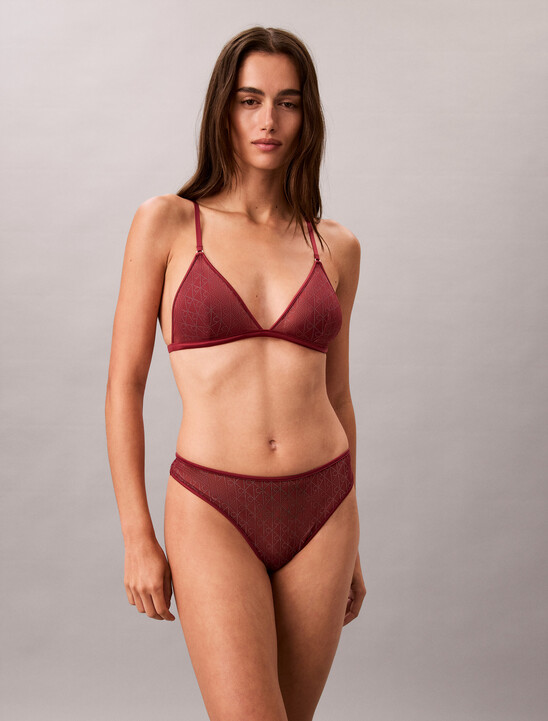 Unlined Triangle Bra - Emblem Mesh