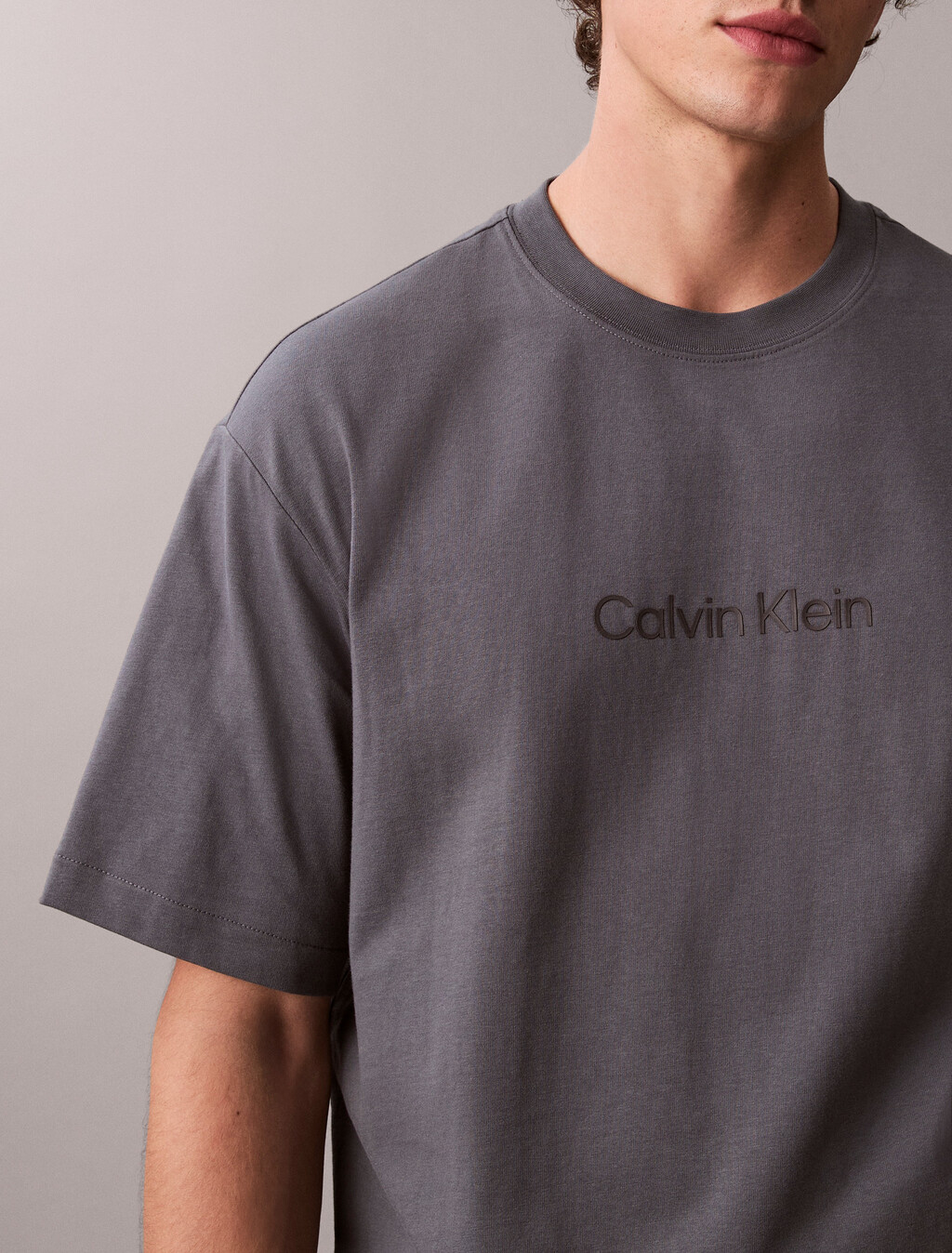 Calvin Logo Crew Neck Tee, Anchor Navy, hi-res