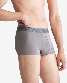 Embossed Icon Microfiber Low Rise Trunks, Clay Grey, hi-res
