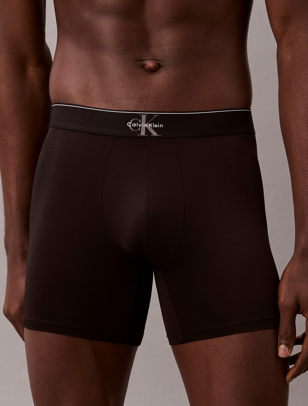 Graphic Monogram Microfiber Stretch Boxer Brief, Black, hi-res