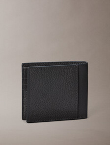 Leather RFID Foil Logo Billfold Wallet, CK Charcoal, hi-res