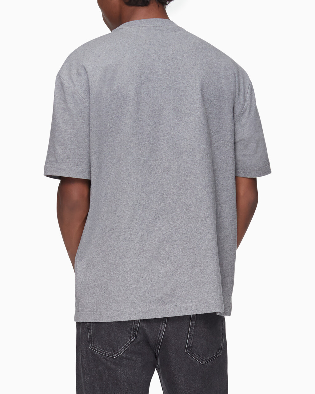 Calvin Logo Crew Neck Tee, Medium Grey Heather, hi-res