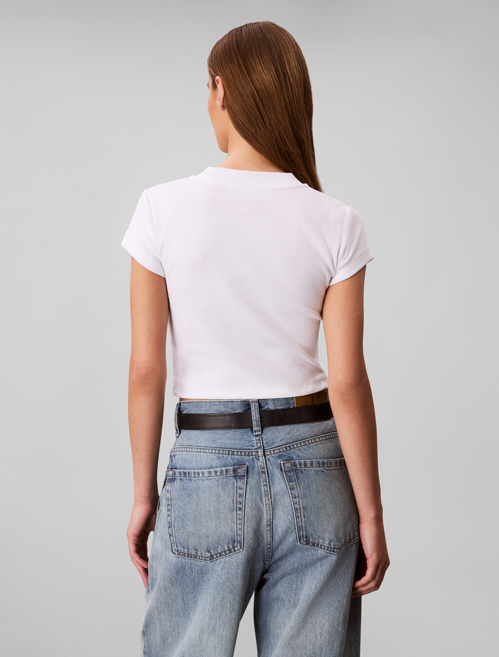 Rib Knit Baby Tee, Brilliant White, hi-res