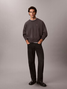 Garment-Dyed Logo Sweatshirt, Volcanic Ash, hi-res