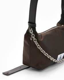Nylon Chain Shoulder Bag 22Cm, DARK CHESTNUT, hi-res