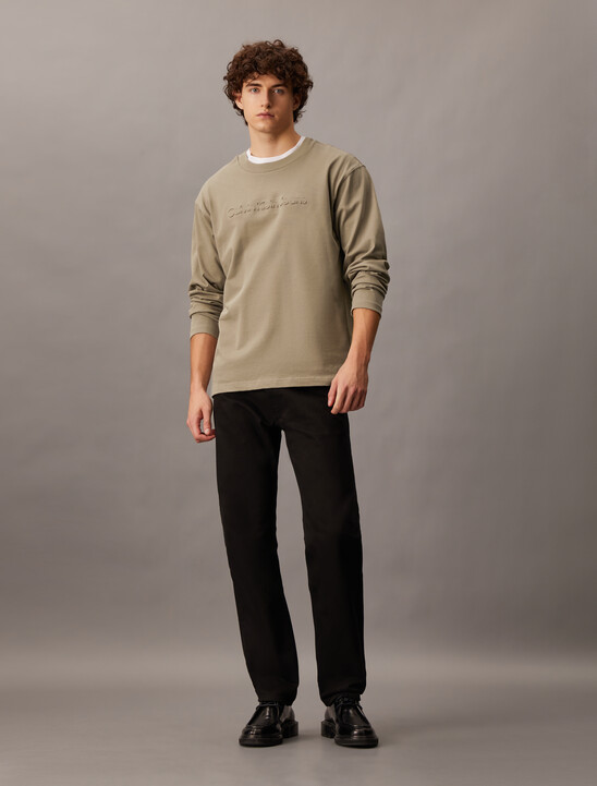 Institutional Logo Long Sleeve Tee, Brindle Institutional Logo Long Sleeve Tee