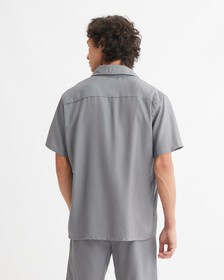 TENCEL LOUNGE BUTTON DOWN SHIRT, Beloved Blue, hi-res