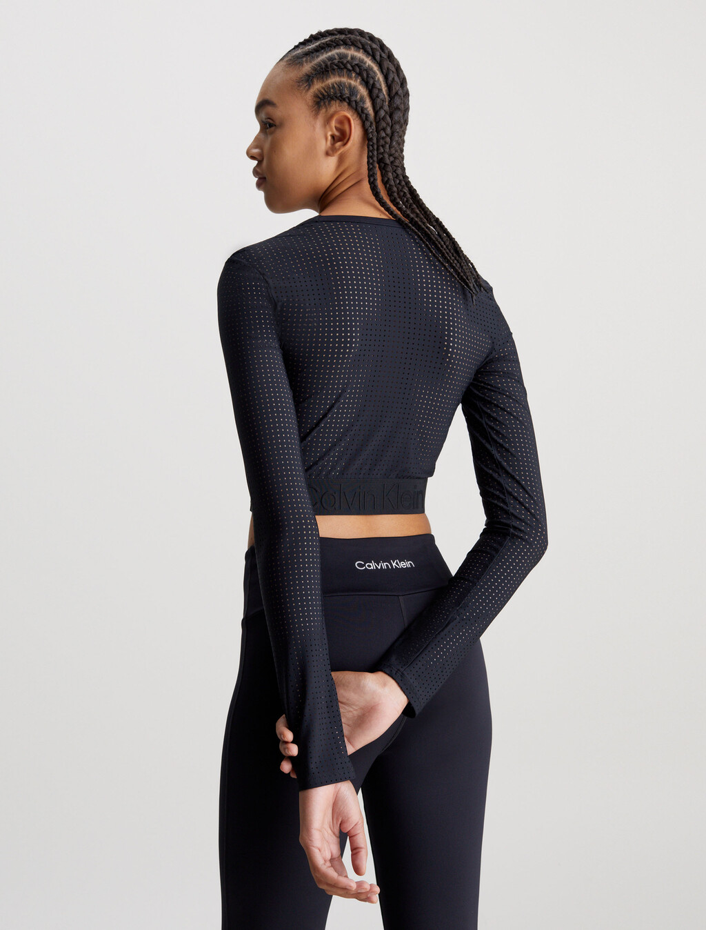 Long Sleeve Cropped Gym Top, BLACK BEAUTY, hi-res
