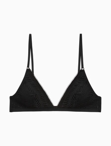 Minimalist Lace Triangle Bra, BLACK, hi-res