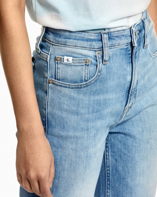 Italian Denim High Rise Slim Straight Jeans