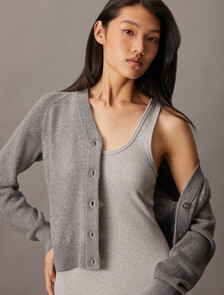 Rib Knit Slip Dress, BC06 Grey Heathers, hi-res