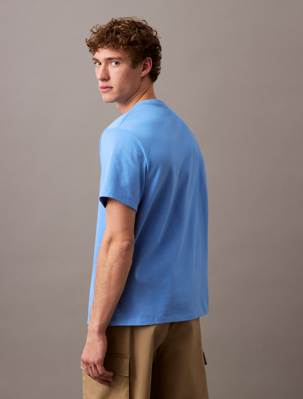 Curved Logo T-shirt, Blue Burst, hi-res