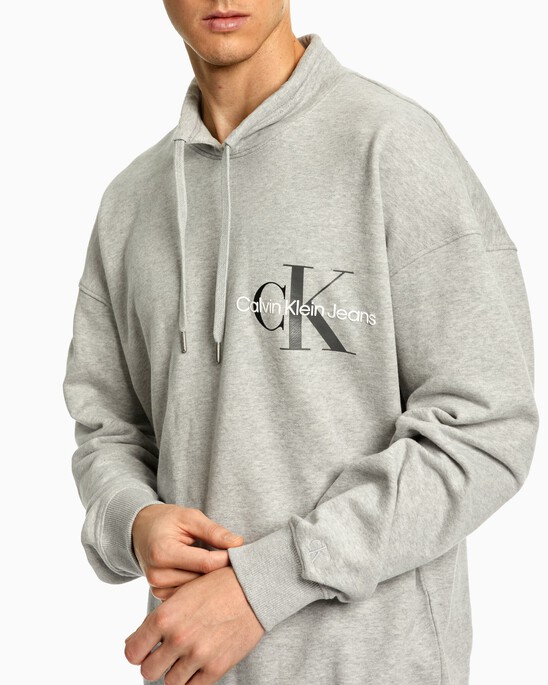 TWO TONE MONOGRAM FUNNEL NECK SWEATSHIRT