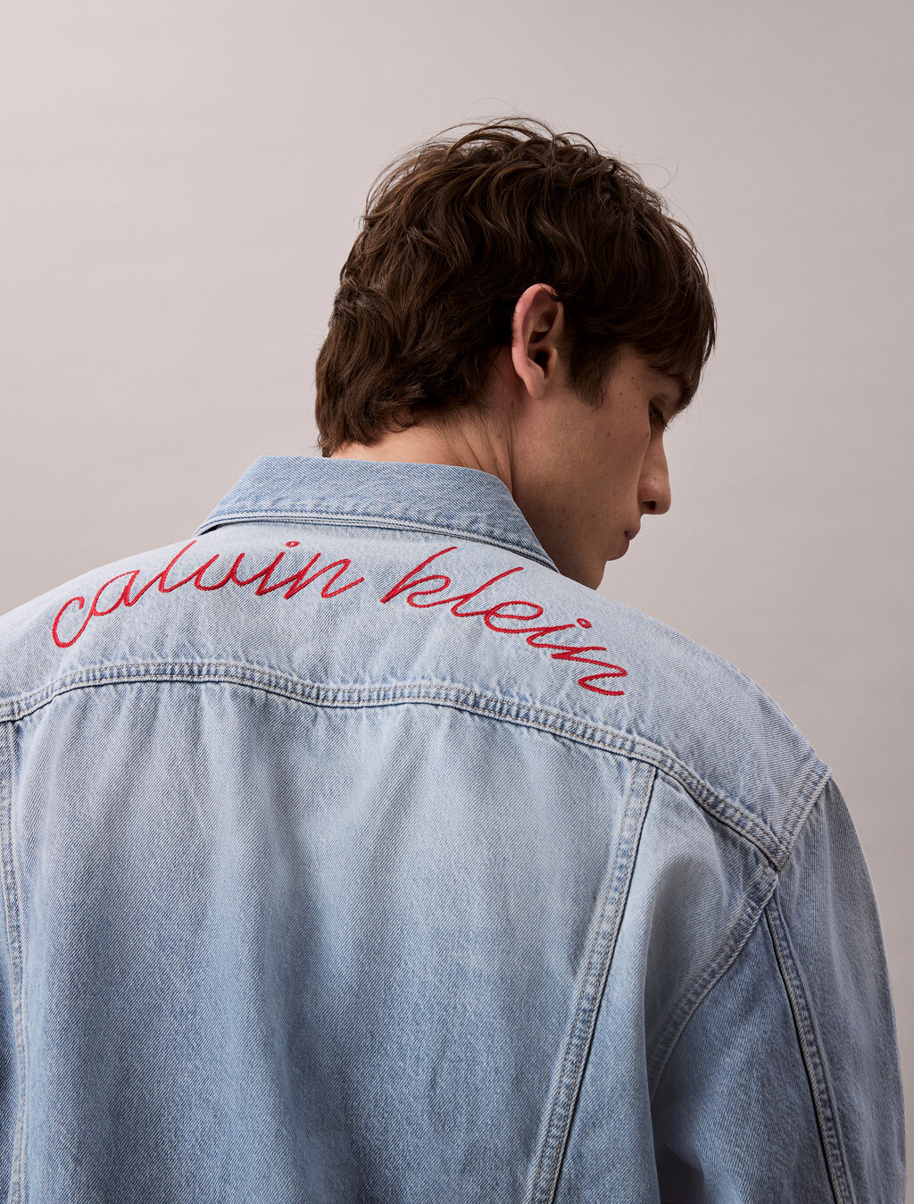 Chain Stitch Logo 90's Denim Jacket, REFLECTION BLUE, hi-res
