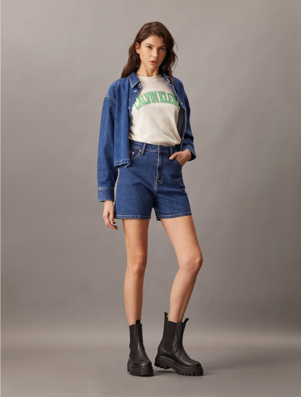 Standard Logo Boxy Varsity Tee, Tofu, hi-res