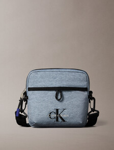 Bold Logo Nylon Square Crossbody Bag, Gray Heather, hi-res