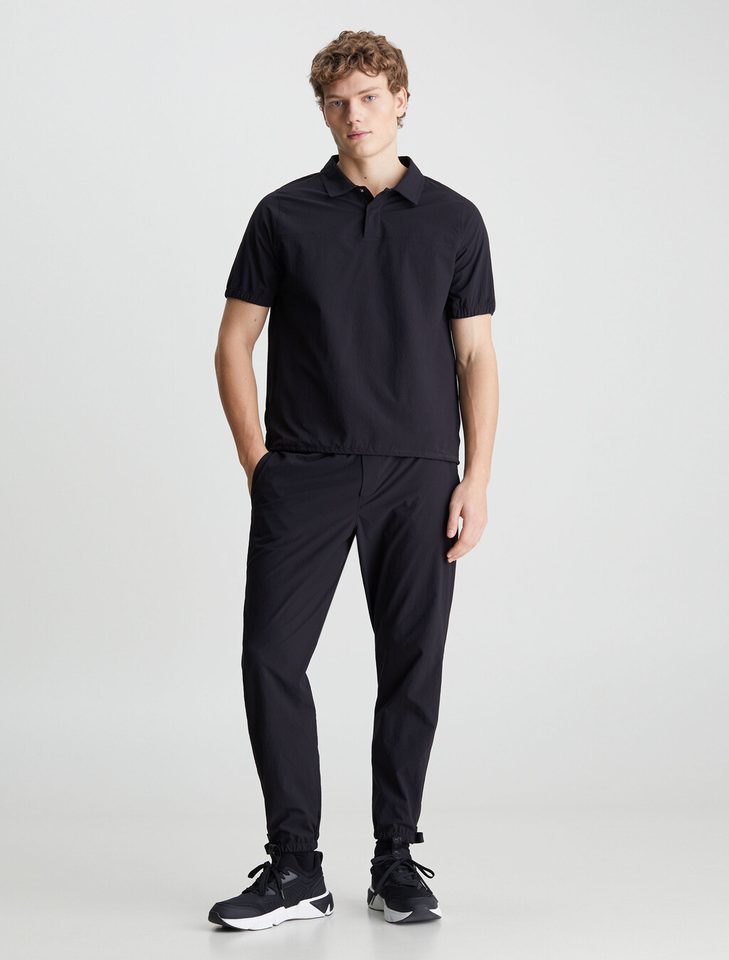 Seersucker Sport Polo, BLACK BEAUTY, hi-res