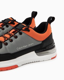 SPORTY COMFAIR LACE-UP RUNNERS, Mercury Grey/Coral Orange, hi-res