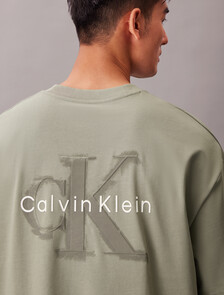 Oversized Embossed Monogram Tee, Shadow, hi-res