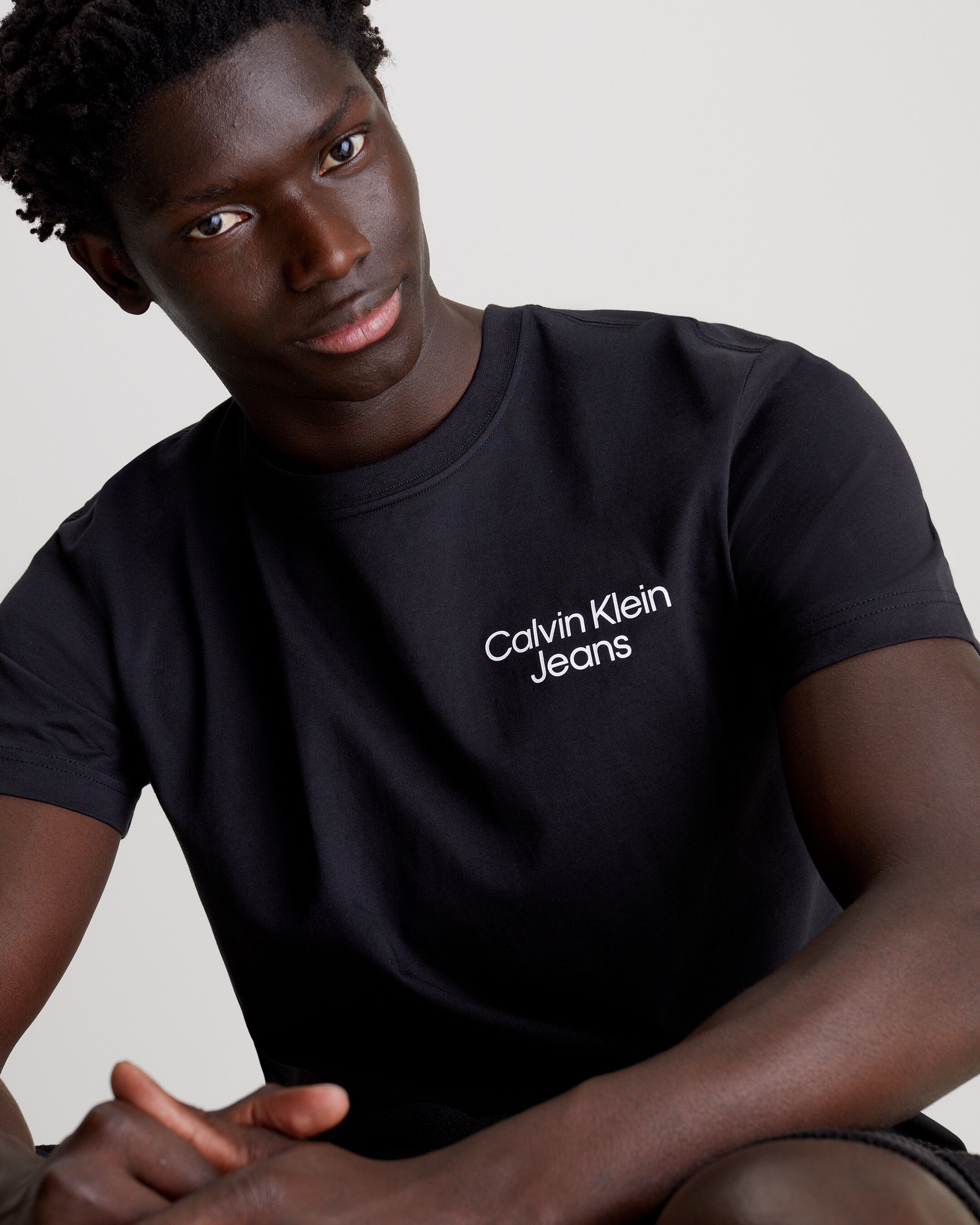 Calvin klein discount black shirt mens