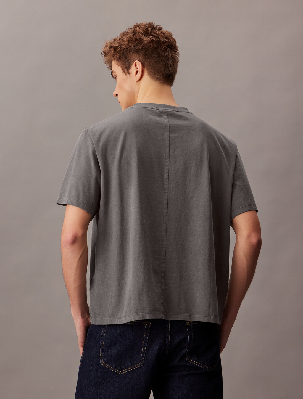 Mineral Dye Cropped Easy Tee, Pirate Black, hi-res