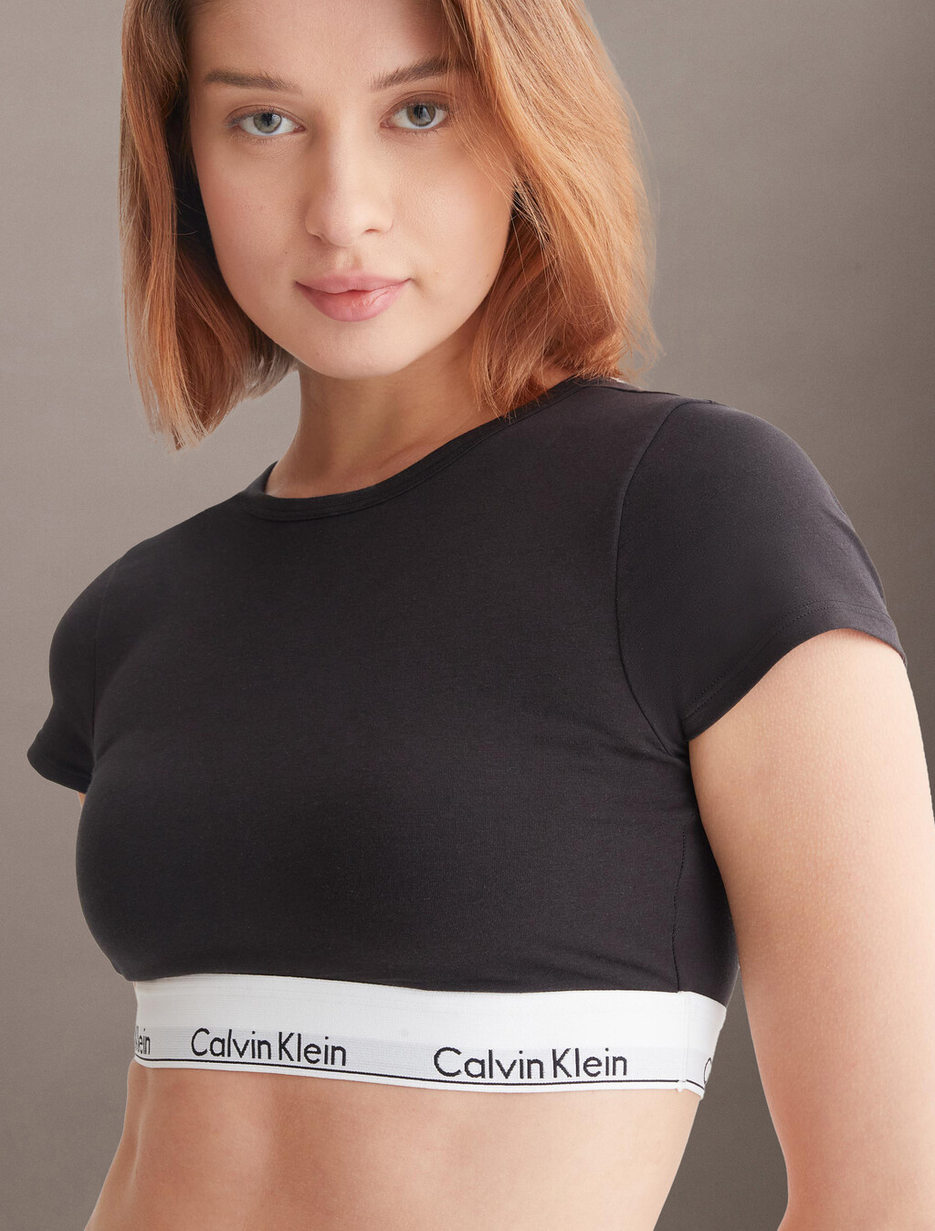 Icon Cotton T-Shirt Bralette, Black, hi-res
