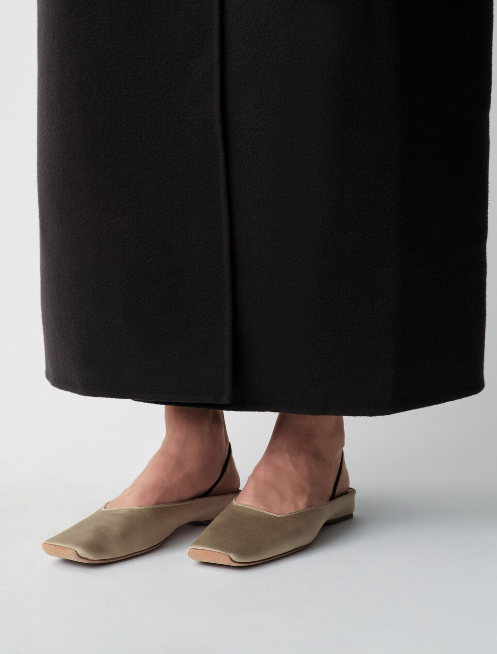 Kate Silk Satin Ballerina Flat, Parchment, hi-res